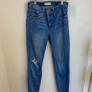 Madewell 9” High Rise Skinny, Raw Hem Jeans